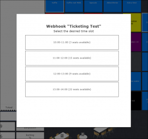 Ticketing with Time Slots Dialog
